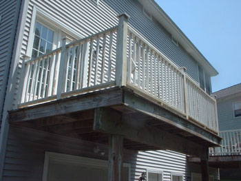 Second floor deck walkout before repainting